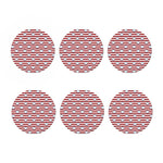 Red Striped USA Star Pattern Print Coaster Set