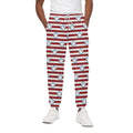 Red Striped USA Star Pattern Print Cotton Sweatpants