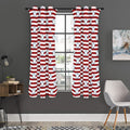 Red Striped USA Star Pattern Print Grommet Curtain Panels