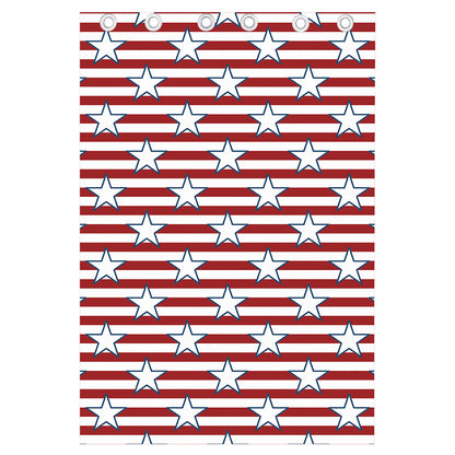 Red Striped USA Star Pattern Print Curtain