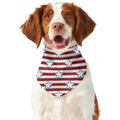 Red Striped USA Star Pattern Print Dog Bandana