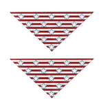 Red Striped USA Star Pattern Print Dog Bandana