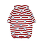 Red Striped USA Star Pattern Print Dog Zip Up Hoodie