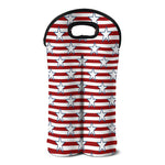 Red Striped USA Star Pattern Print Double Neoprene Wine Tote