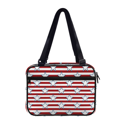 Red Striped USA Star Pattern Print Double Strap Bible Bag