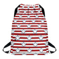 Red Striped USA Star Pattern Print Drawstring Backpack