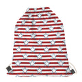 Red Striped USA Star Pattern Print Drawstring Bag