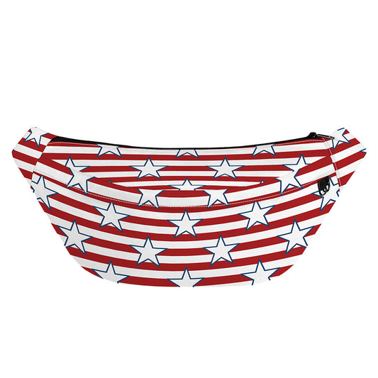 Red Striped USA Star Pattern Print Fanny Pack
