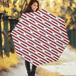 Red Striped USA Star Pattern Print Foldable Umbrella