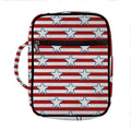 Red Striped USA Star Pattern Print Front Pocket Bible Bag