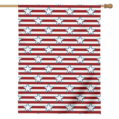 Red Striped USA Star Pattern Print House Flag