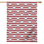 Red Striped USA Star Pattern Print House Flag