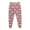 Red Striped USA Star Pattern Print Jogger Pants