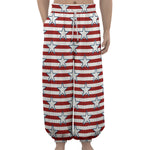 Red Striped USA Star Pattern Print Lantern Pants
