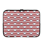 Red Striped USA Star Pattern Print Laptop Sleeve