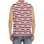 Red Striped USA Star Pattern Print Men's Fitness Tank Top