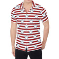 Red Striped USA Star Pattern Print Men's Shirt