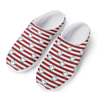 Red Striped USA Star Pattern Print Mesh Casual Shoes