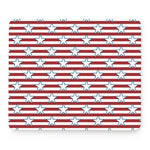Red Striped USA Star Pattern Print Mouse Pad
