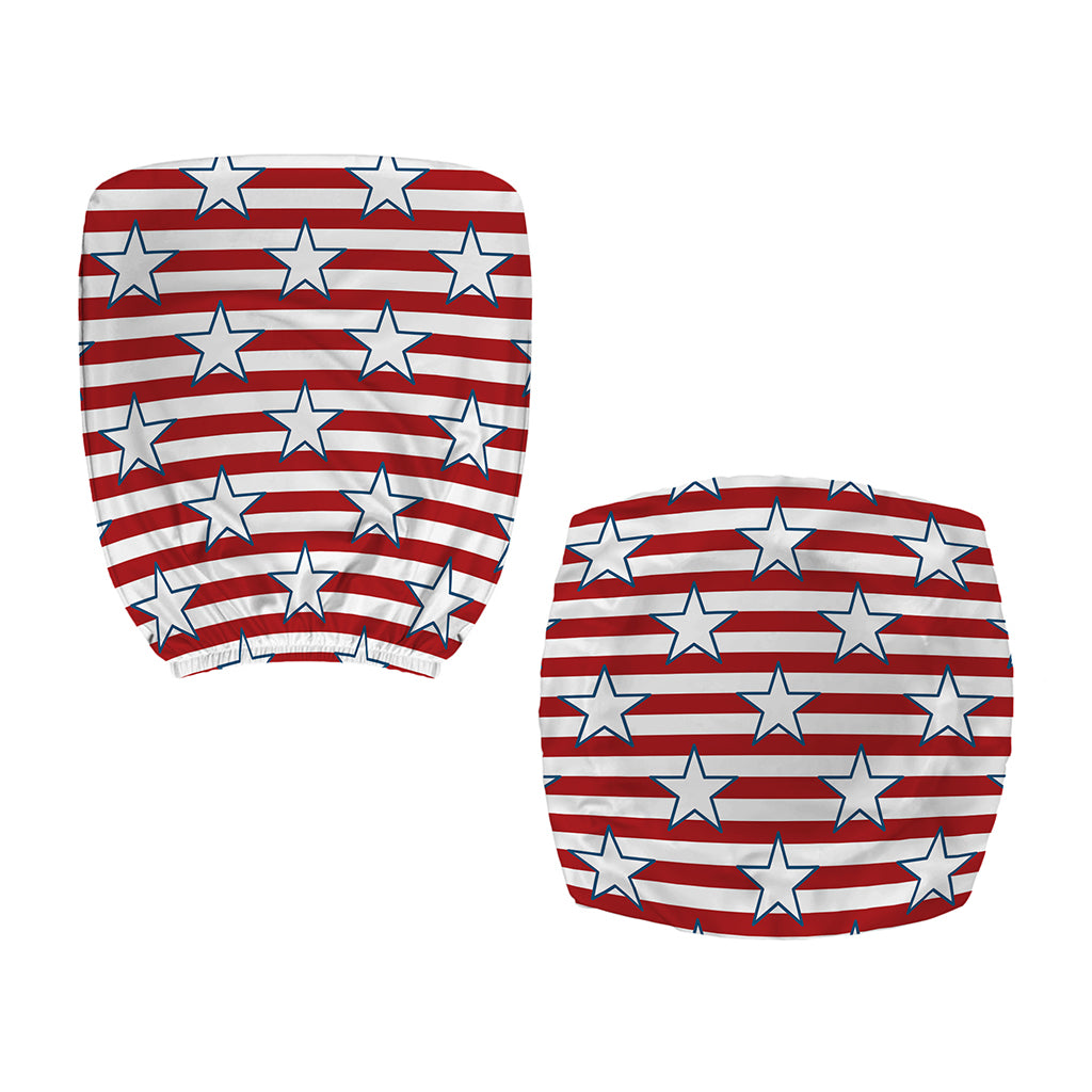 Red Striped USA Star Pattern Print Office Chair Cover