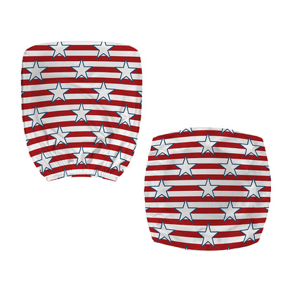 Red Striped USA Star Pattern Print Office Chair Cover