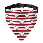 Red Striped USA Star Pattern Print Over The Collar Dog Bandana