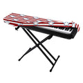 Red Striped USA Star Pattern Print Piano Keyboard Cover