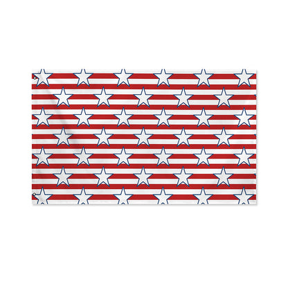 Red Striped USA Star Pattern Print Polyester Flag