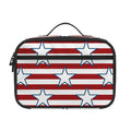 Red Striped USA Star Pattern Print Portable Lunch Bag