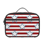 Red Striped USA Star Pattern Print Portable Lunch Bag