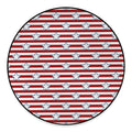 Red Striped USA Star Pattern Print Round Floor Mat