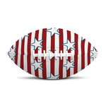 Red Striped USA Star Pattern Print Rugby Ball