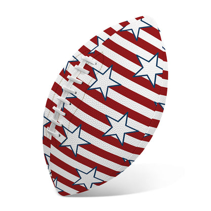 Red Striped USA Star Pattern Print Rugby Ball