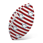 Red Striped USA Star Pattern Print Rugby Ball