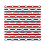 Red Striped USA Star Pattern Print Silk Bandana