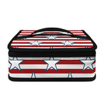 Red Striped USA Star Pattern Print Small Lunch Bag