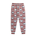 Red Striped USA Star Pattern Print Sweatpants