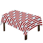 Red Striped USA Star Pattern Print Tablecloth