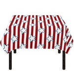 Red Striped USA Star Pattern Print Tablecloth
