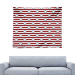 Red Striped USA Star Pattern Print Tapestry