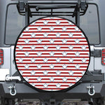 Red Striped USA Star Pattern Print Tire Cover