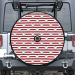 Red Striped USA Star Pattern Print Tire Cover With Camera Hole