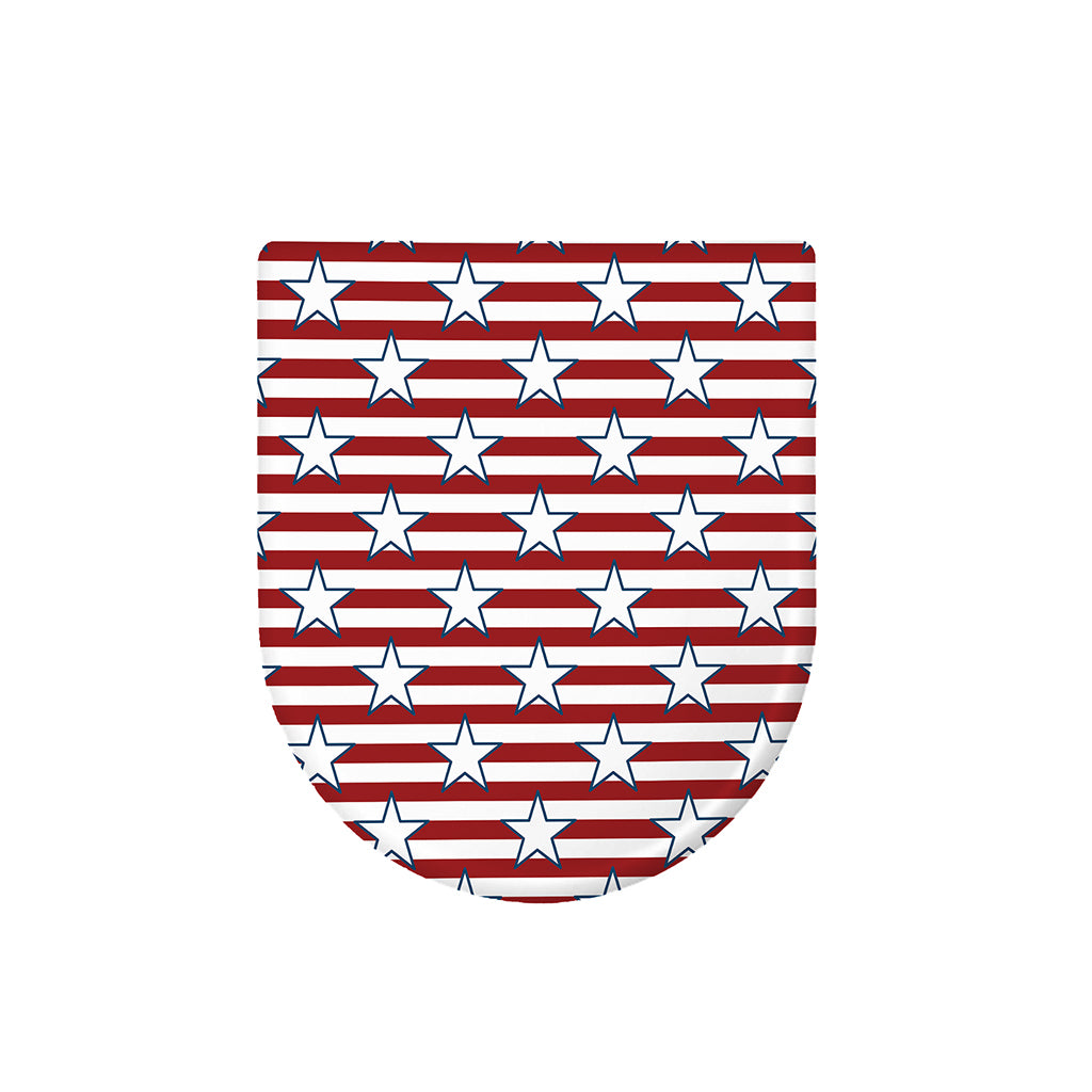 Red Striped USA Star Pattern Print Toilet Lid Cover