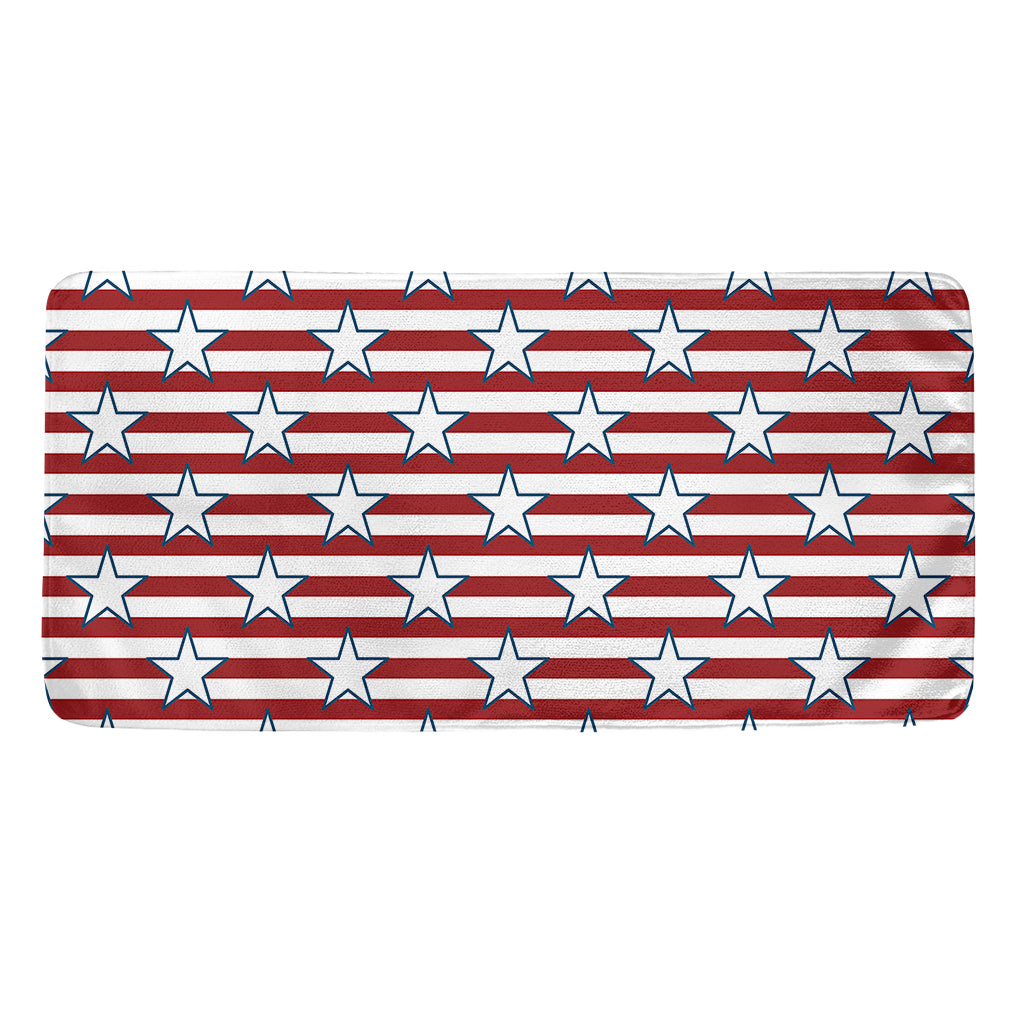 Red Striped USA Star Pattern Print Towel