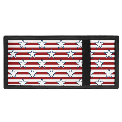 Red Striped USA Star Pattern Print Trifold Wallet