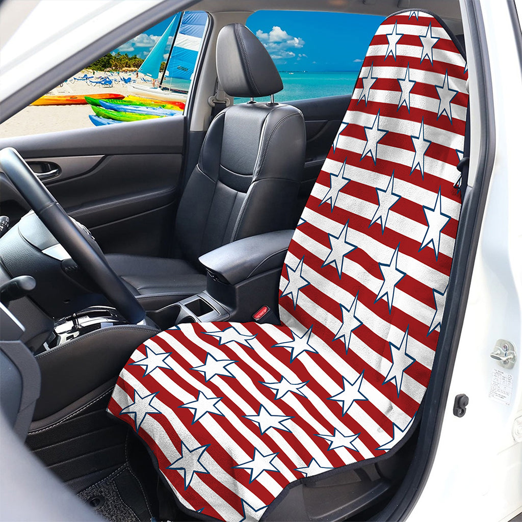 Red Striped USA Star Pattern Print Waterproof Car Seat Cover