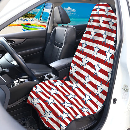Red Striped USA Star Pattern Print Waterproof Car Seat Cover