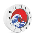 Red Sun Japanese Wave Print Alarm Clock
