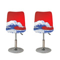 Red Sun Japanese Wave Print Bar Stool Covers