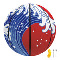 Red Sun Japanese Wave Print Basketball